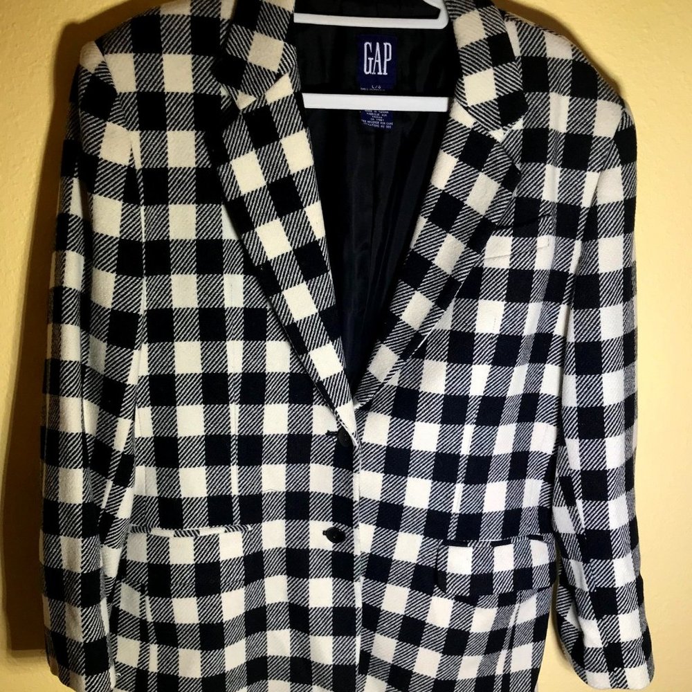Vintage GAP Wool Checkerboard Blazer